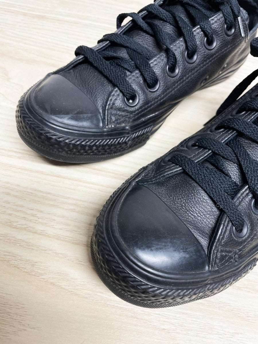 converse chuck taylor all star leather low profile sneaker | all black - good market thrift store