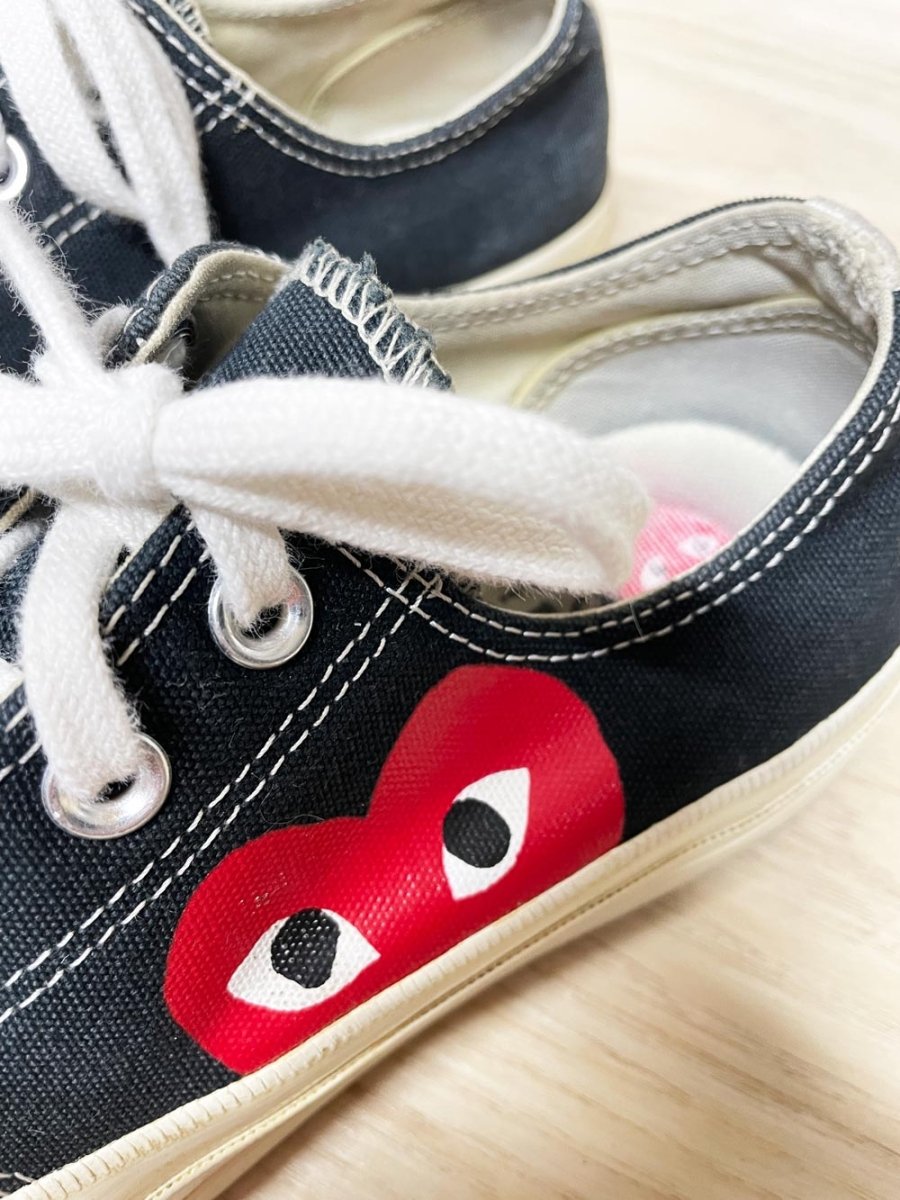 converse x play commes des garcons heart sneakers - good market thrift store