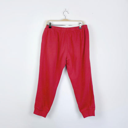 roots 2020 coral cropped sweatpants - size xl