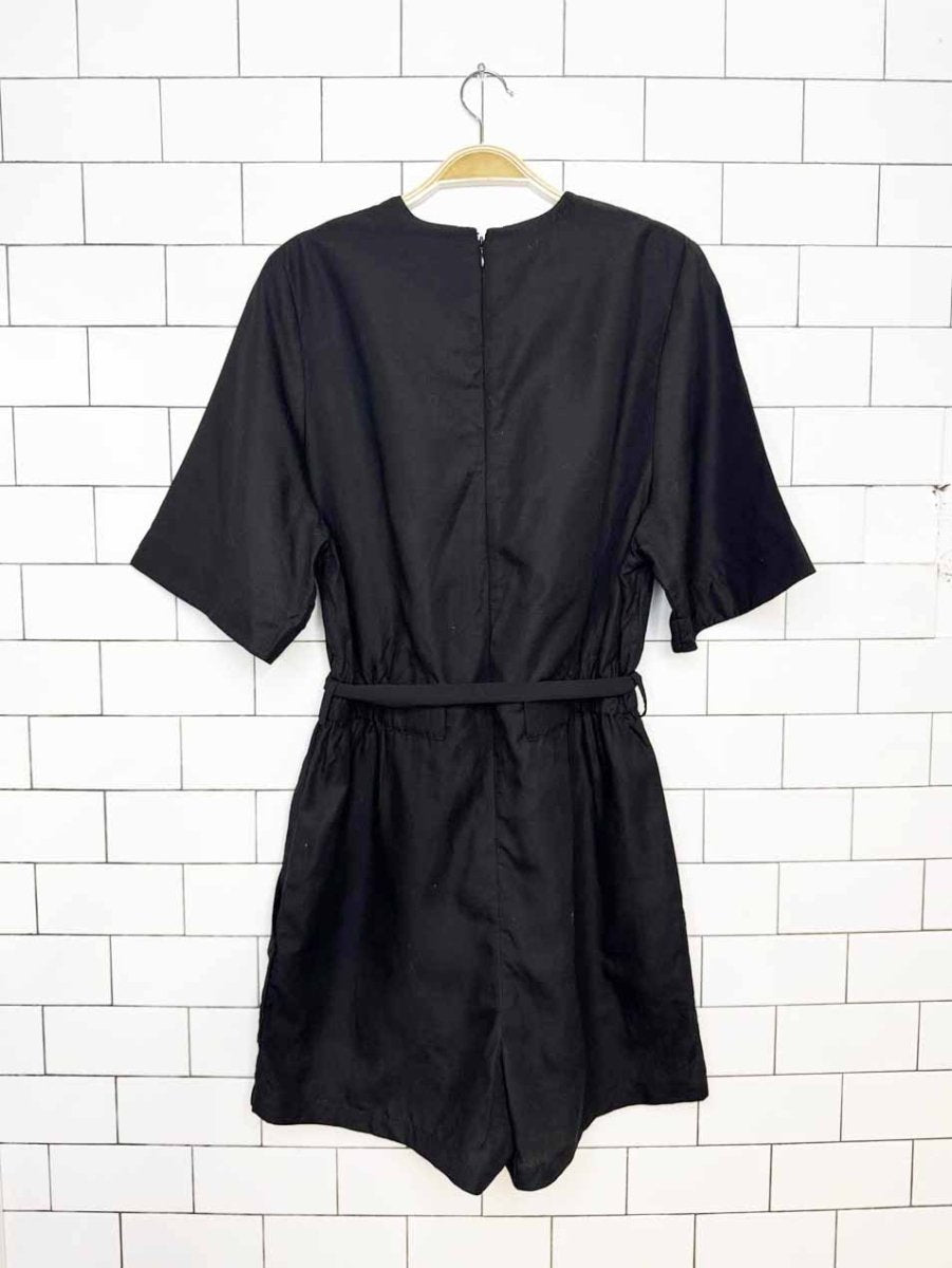 COS florentin linen-blend belted romper - good market thrift store