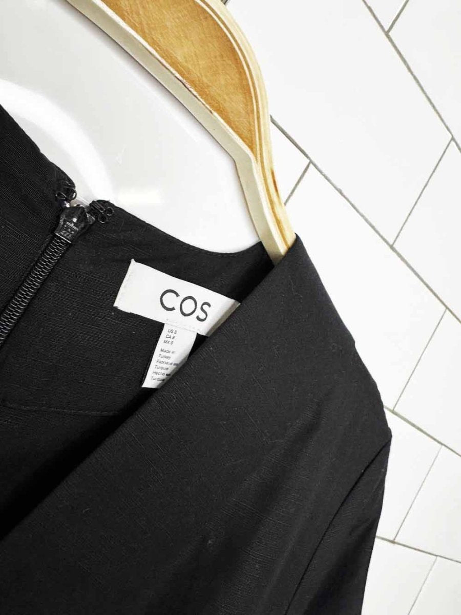 COS florentin linen-blend belted romper - good market thrift store