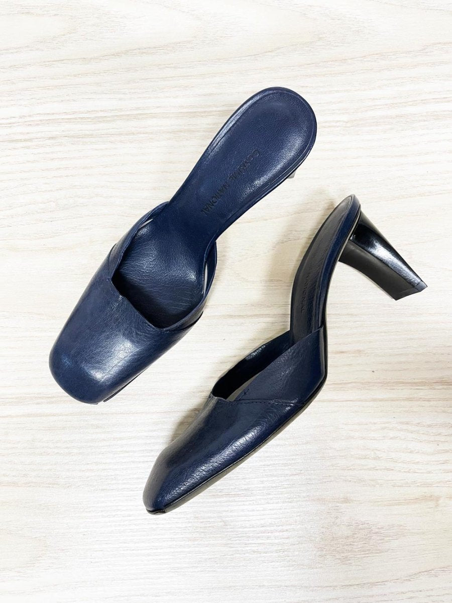 costume nationale leather heeled mules - good market thrift store