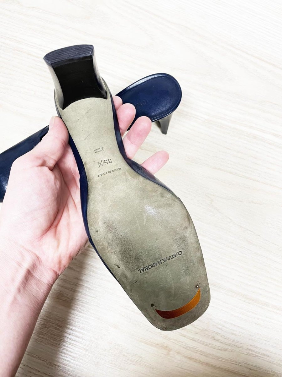 costume nationale leather heeled mules - good market thrift store