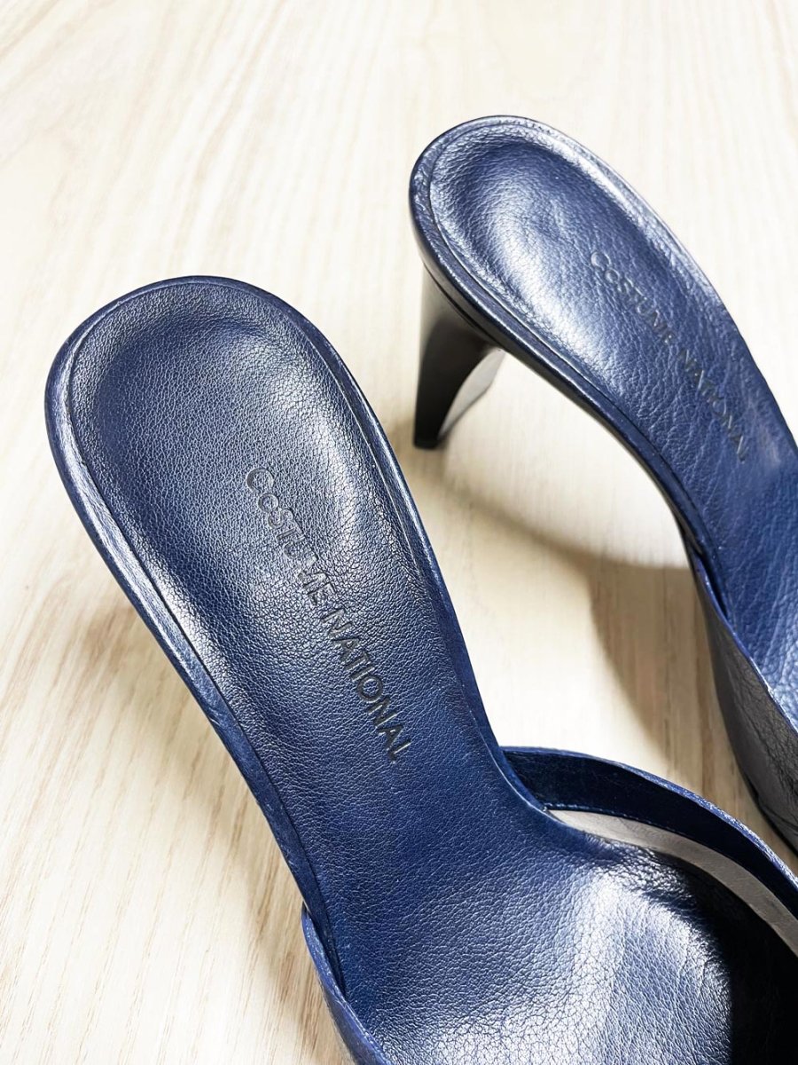 costume nationale leather heeled mules - good market thrift store