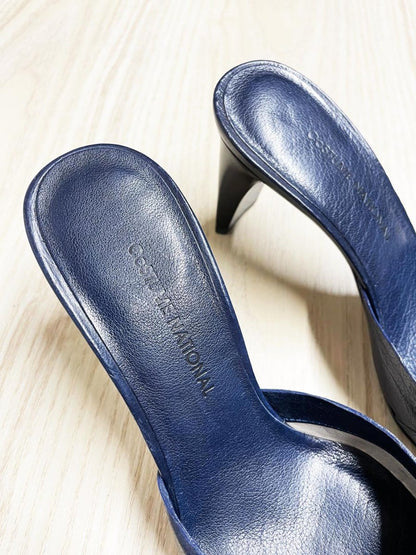 costume nationale leather heeled mules - good market thrift store