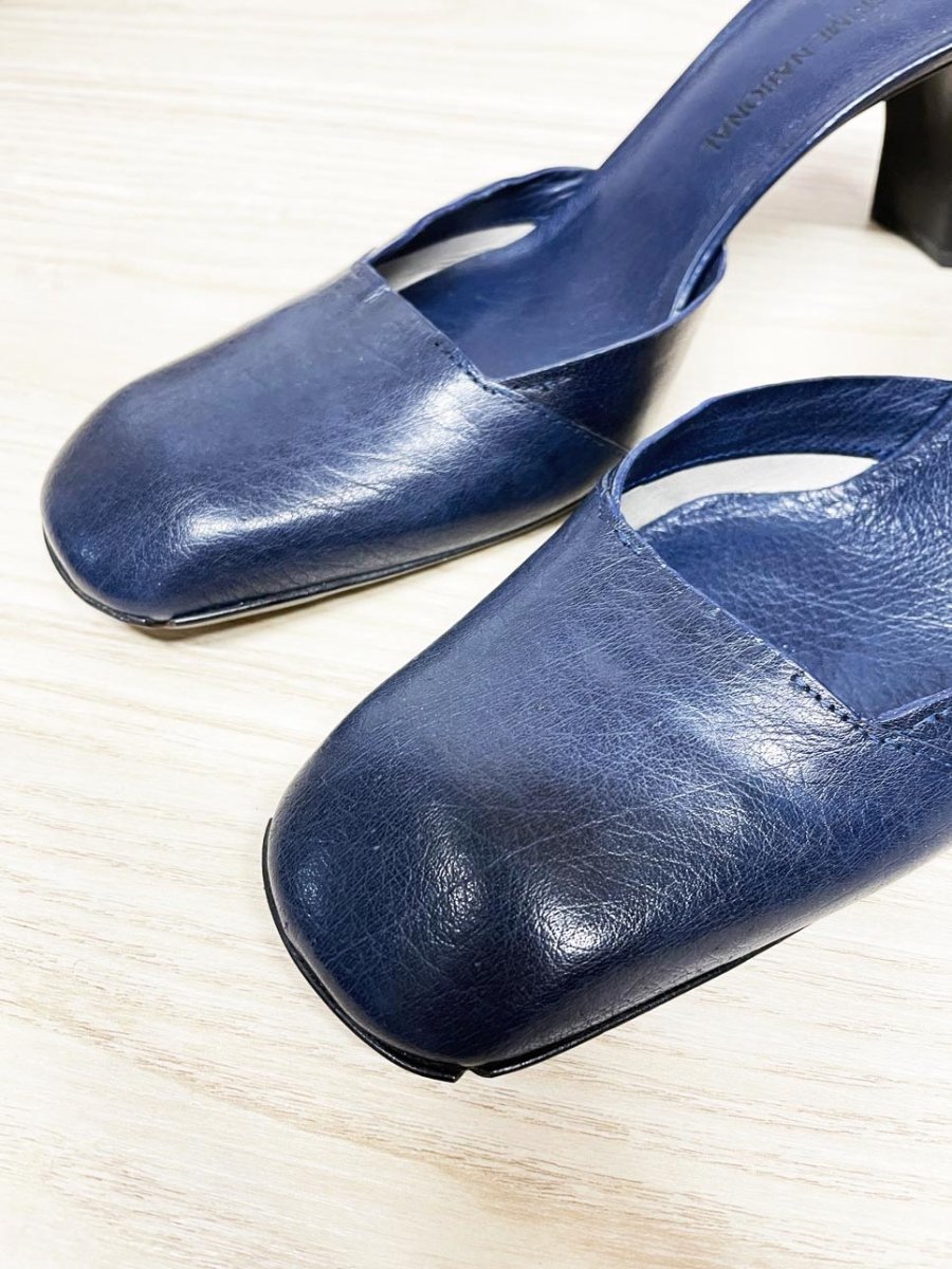 costume nationale leather heeled mules - good market thrift store