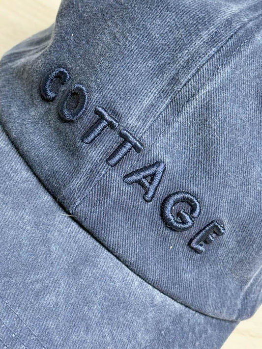 cottage embroidered cotton baseball cap - good market thrift store