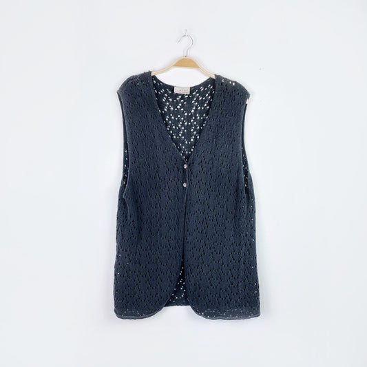 vintage 00s classic expressions crochet knit vest