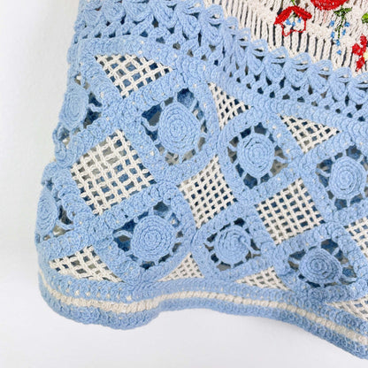 cider boho embroidered crochet cami