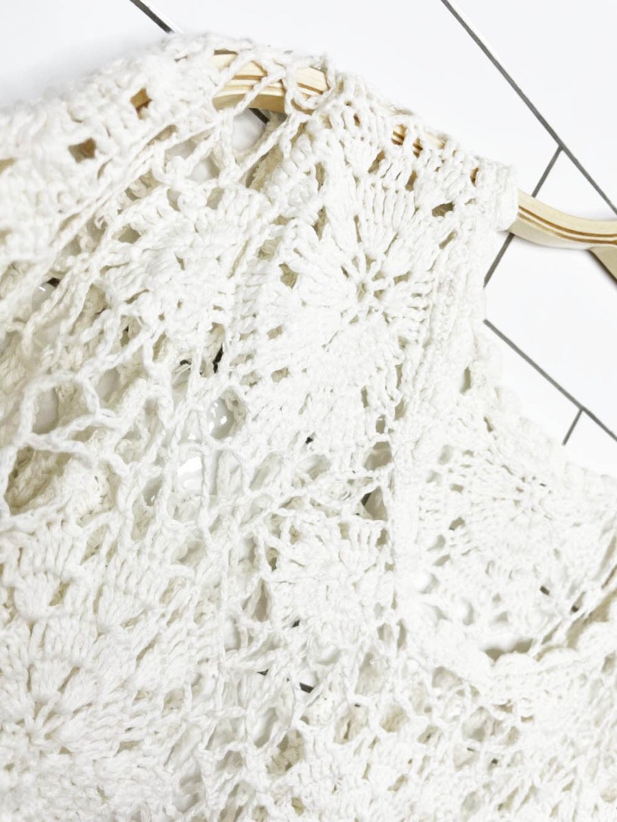 crochet fringe hem boxy tee | made in India - good market thrift store