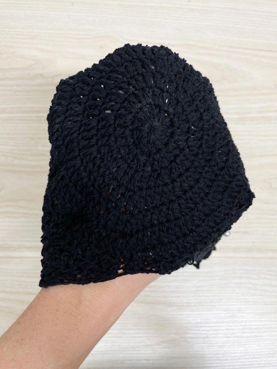 crochet pearl tassel knit headpiece - good market thrift store