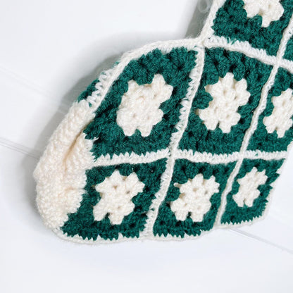 vintage handmade granny crochet xl stocking