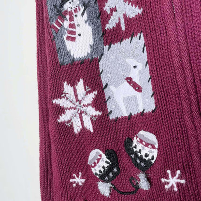 vintage croft & barrow embellished holiday cardigan - size large