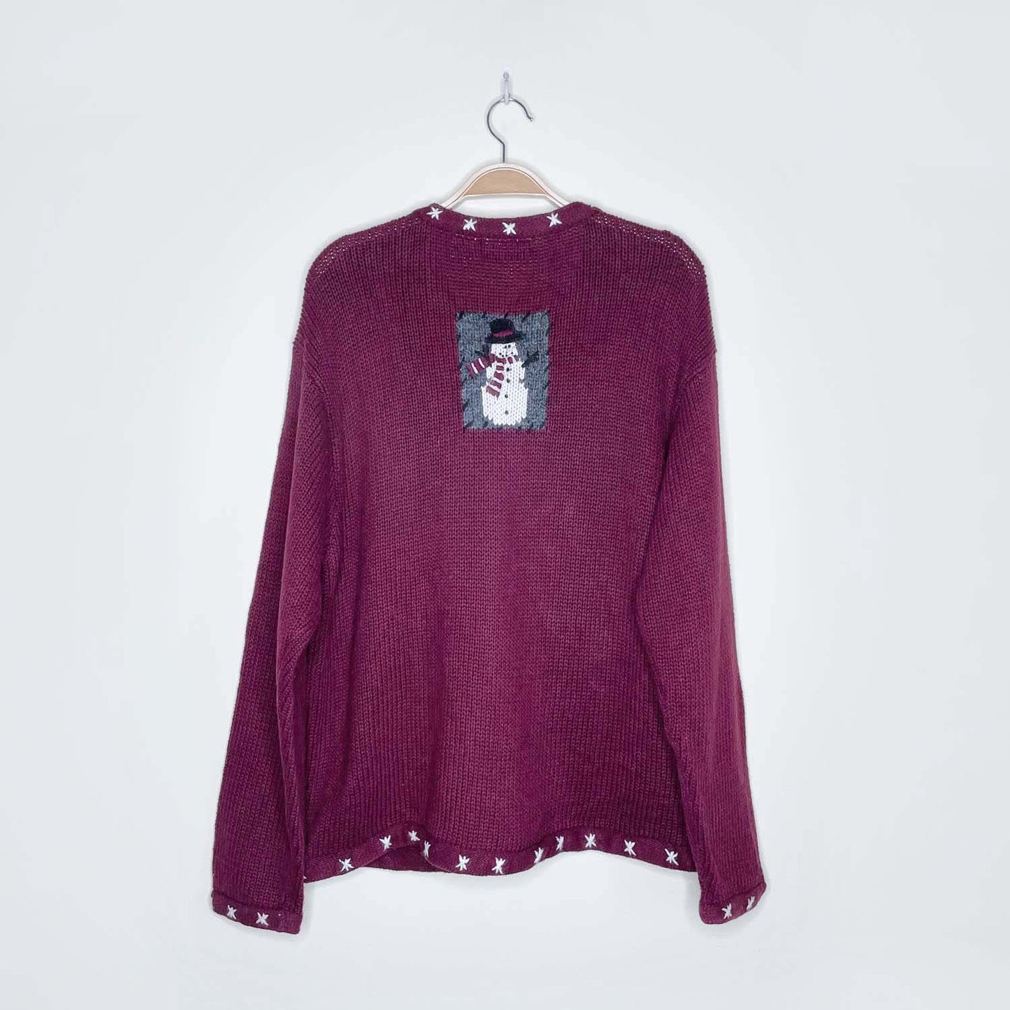 vintage croft & barrow embellished holiday cardigan - size large