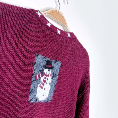 vintage croft & barrow embellished holiday cardigan - size large