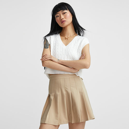 twik cable knit crop sweater vest