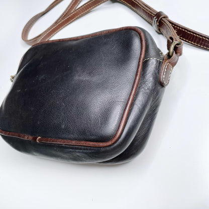 vintage 90s roots leather two-tone crossbody bag