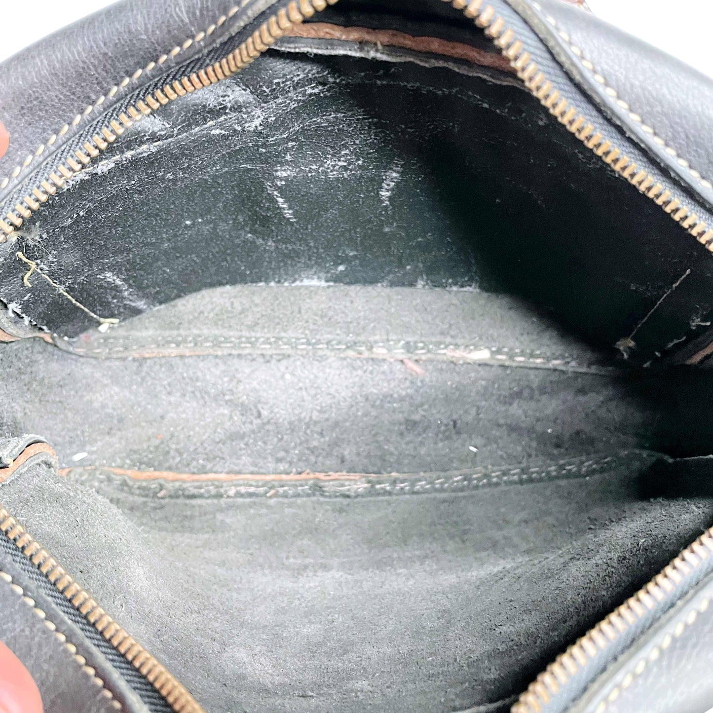 vintage 90s roots leather two-tone crossbody bag