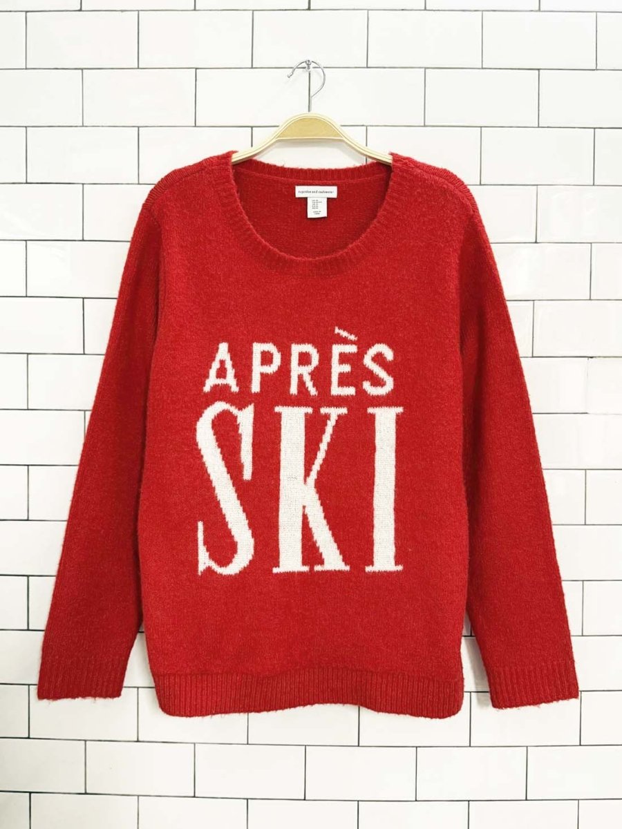 cupcakes and cashmere apres ski fuzzy knit sweater - good market thrift store