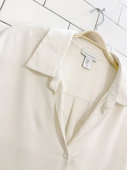 cupcakes & cashmere satin full button blouse - good market thrift store