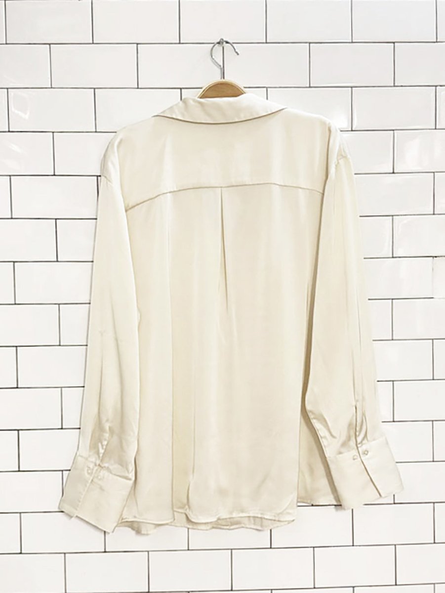 cupcakes & cashmere satin full button blouse - good market thrift store