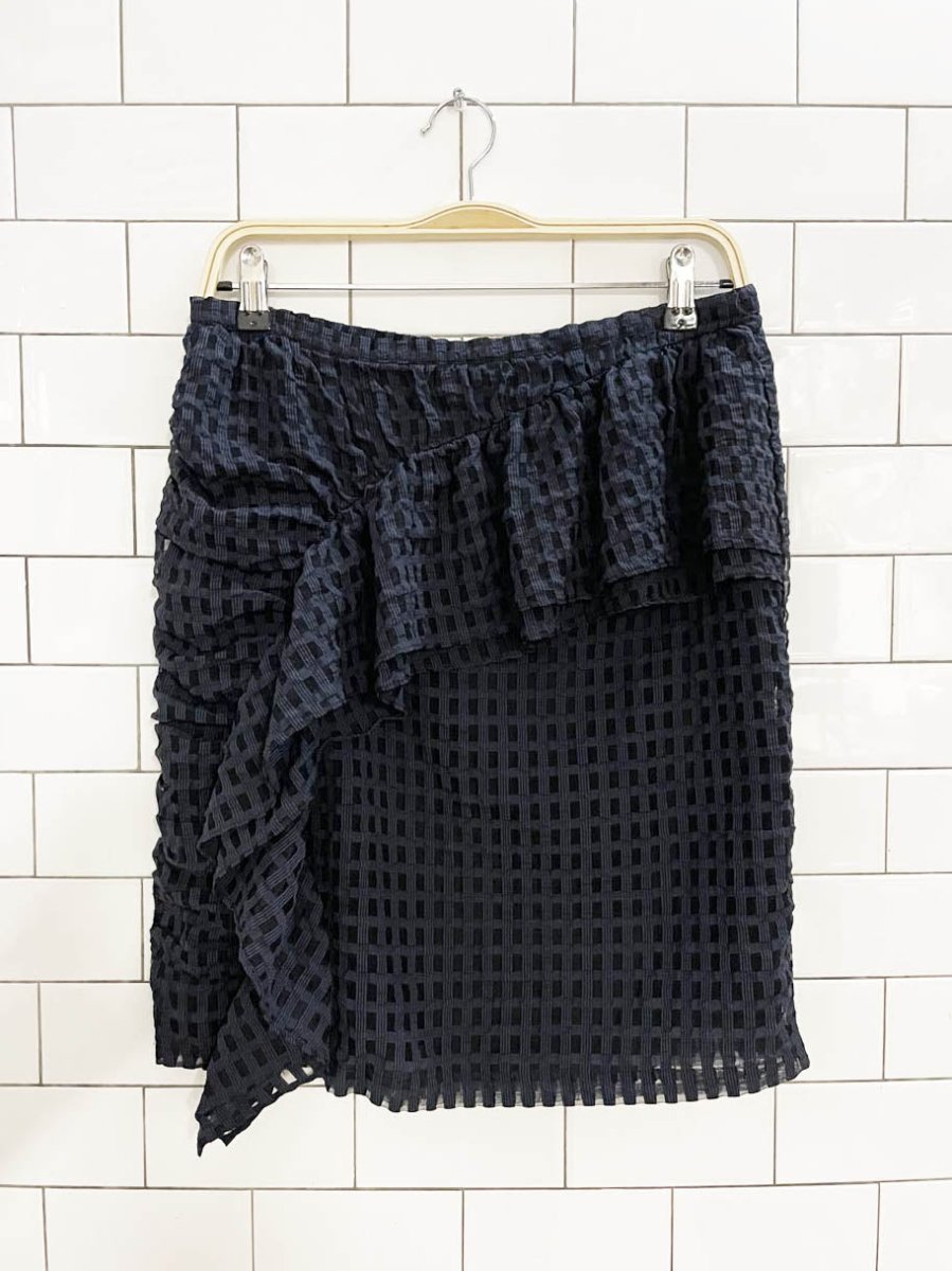 current air mesh ruffle trim mini skirt | anthropologie - good market thrift store