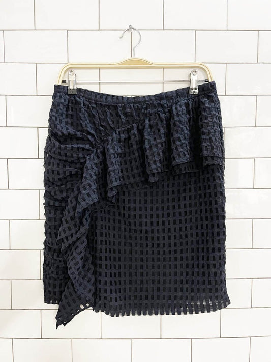 current air mesh ruffle trim mini skirt | anthropologie - good market thrift store