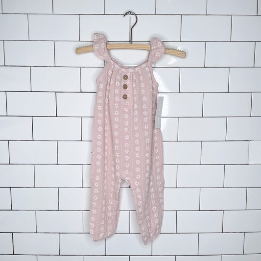nwt emily & oliver daisy gauze romper set - size 12M