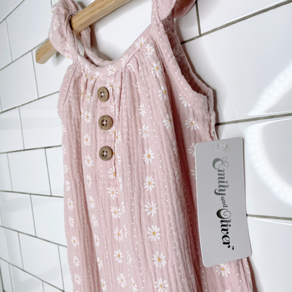 nwt emily & oliver daisy gauze romper set - size 12M