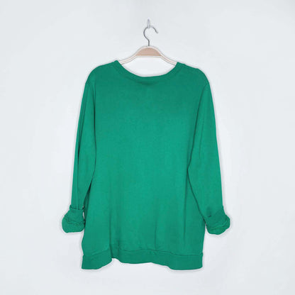 vintage jenna lane ny dancing reindeer graphic holiday crew - size medium