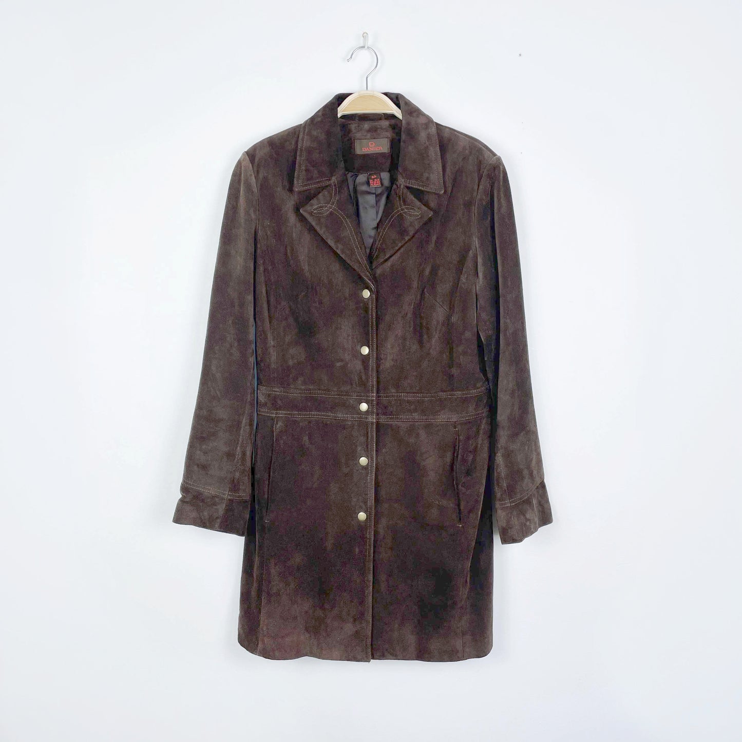 vintage danier brown suede western stitch jacket - size small