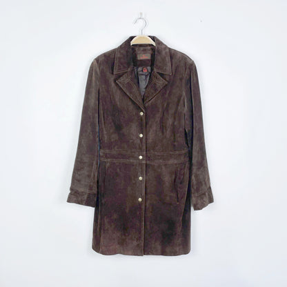 vintage danier brown suede western stitch jacket - size small