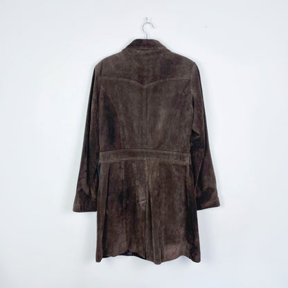 vintage danier brown suede western stitch jacket - size small