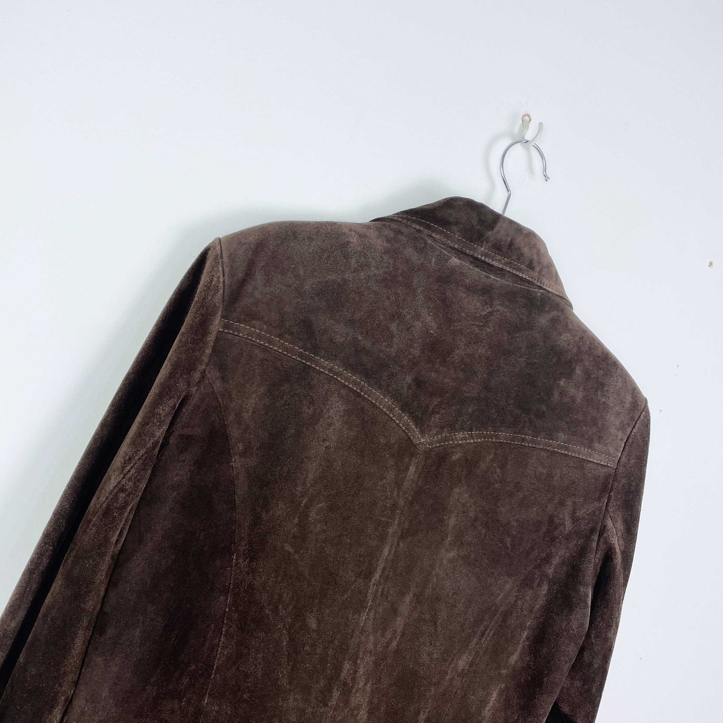 vintage danier brown suede western stitch jacket - size small