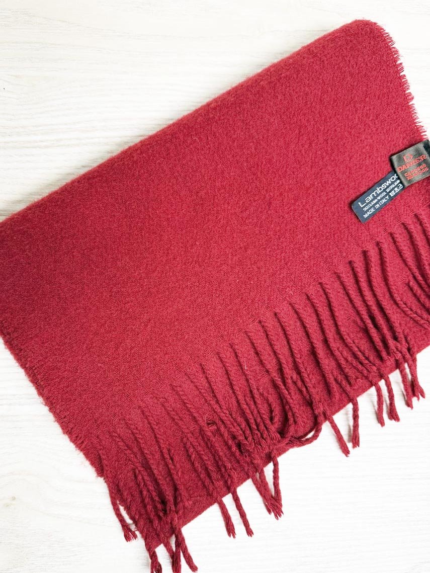 danier lambswool - blend fringe scarf | made in Italy - good market thrift store