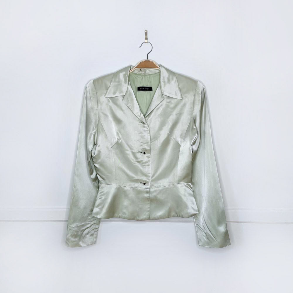 vintage 00s david dixon shimmery satin blazer