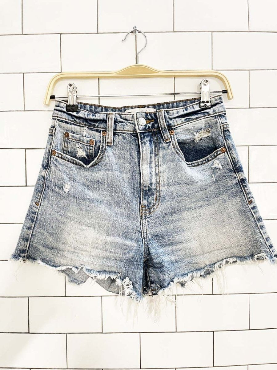 daze LA cut off organic cotton denim shorts - good market thrift store