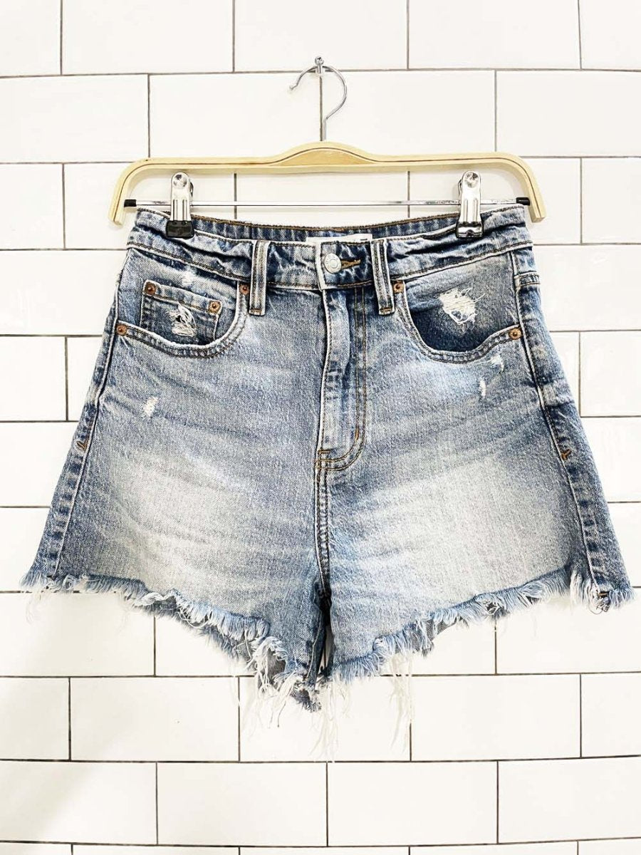 daze LA cut off organic cotton denim shorts - good market thrift store
