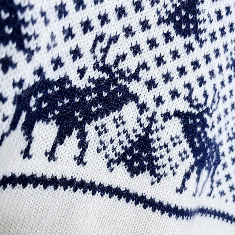 vintage 80s wise guys reindeer forest knit crew