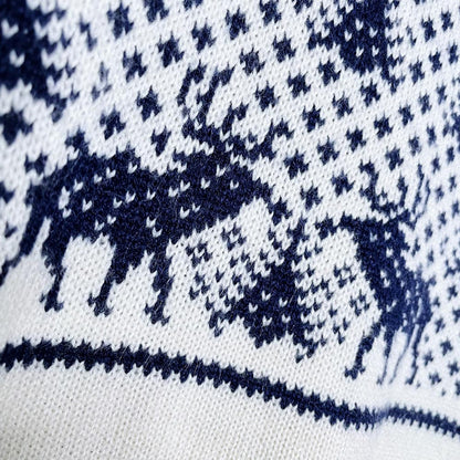 vintage 80s wise guys reindeer forest knit crew