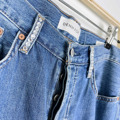 denim forum the bo mid-rise slouchy boyfriend jean - size 27