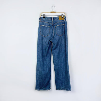 denim forum the bo mid-rise slouchy boyfriend jean - size 27