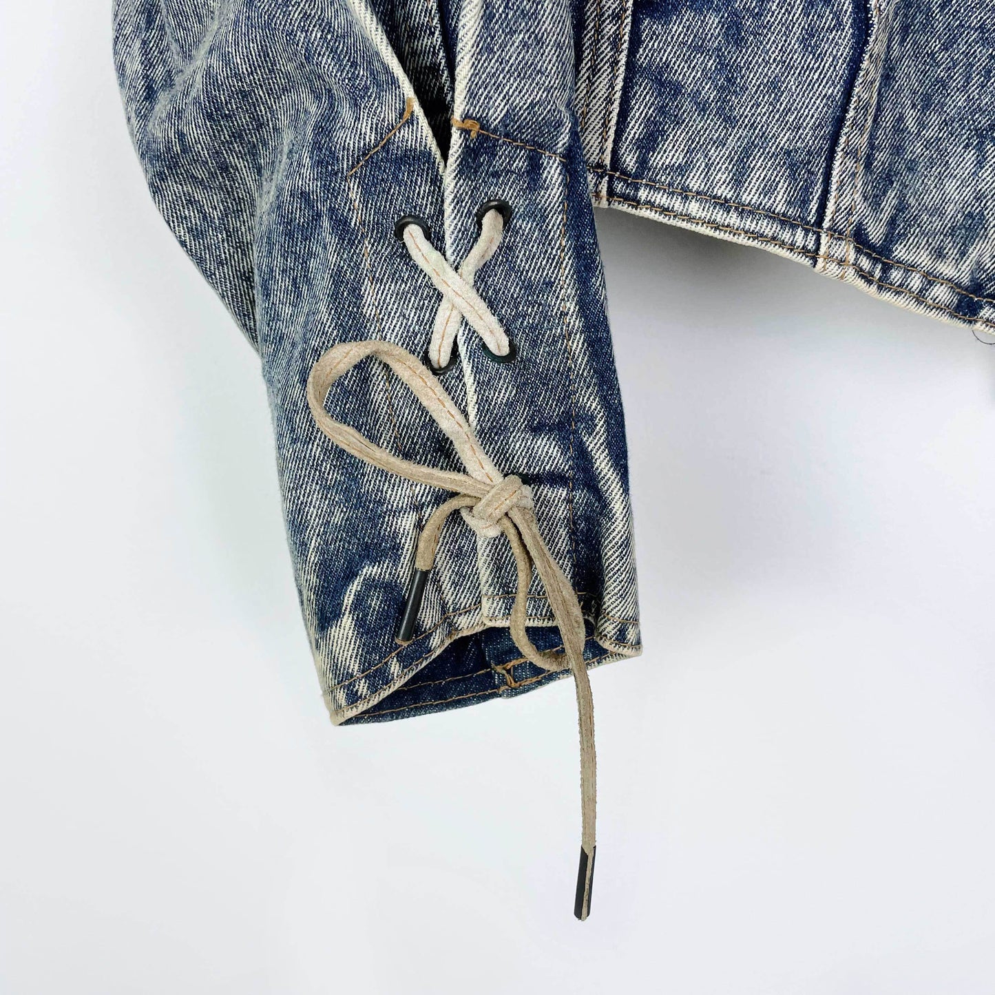 vintage 80s prezzia suede fringe denim jacket - size medium