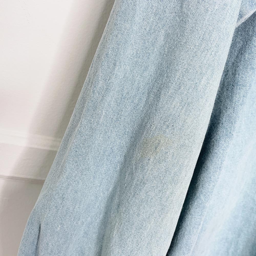 vintage 90s western passion concho + braided trim denim shirt