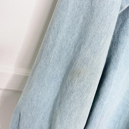 vintage 90s western passion concho + braided trim denim shirt