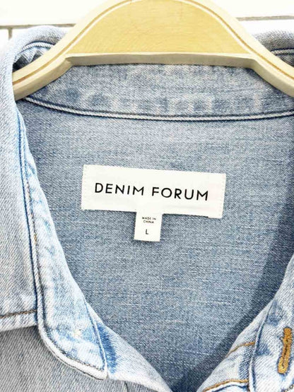 denim forum the 80s comfy denim shirt | aritzia - good market thrift store