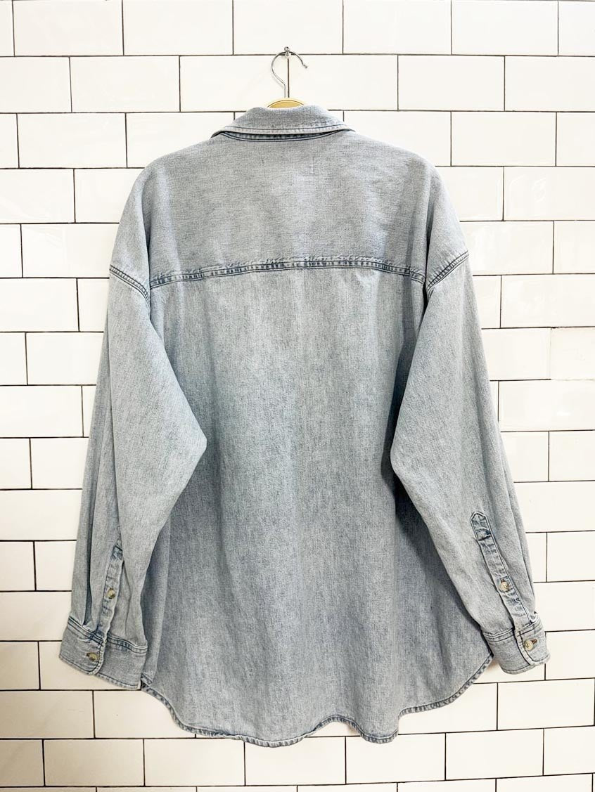 denim forum the 80s comfy denim shirt | aritzia - good market thrift store