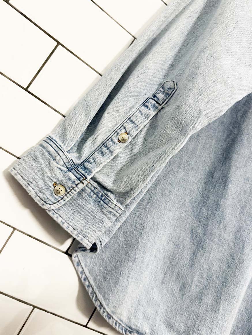 denim forum the 80s comfy denim shirt | aritzia - good market thrift store