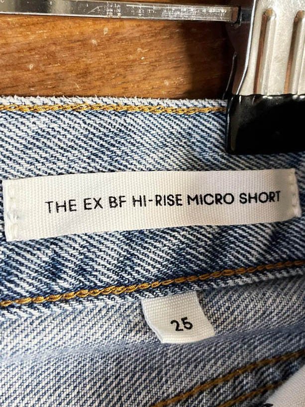denim forum the ex bf hi-rise micro denim shorts | aritzia - good market thrift store
