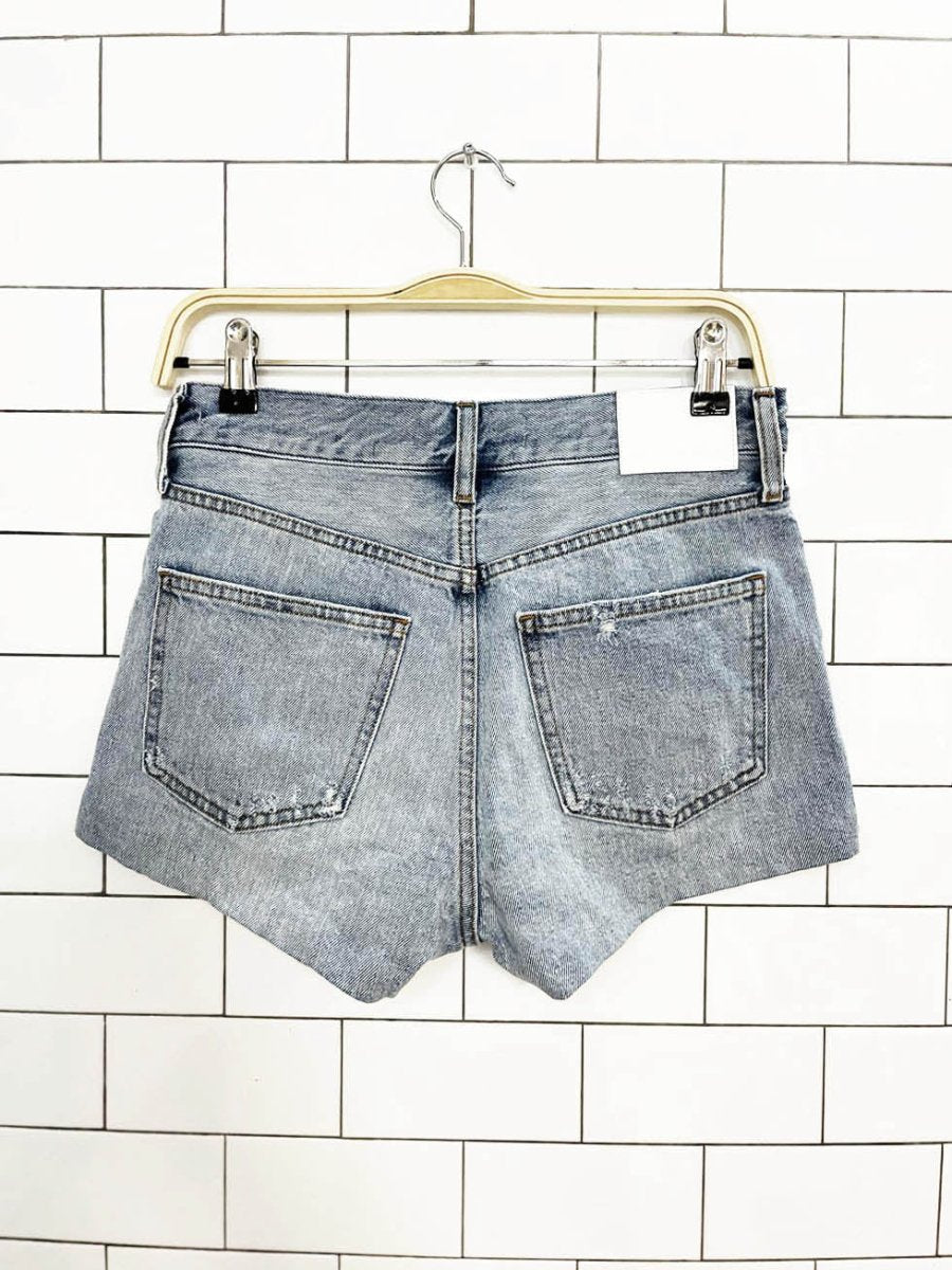 denim forum the ex bf hi-rise micro denim shorts | aritzia - good market thrift store